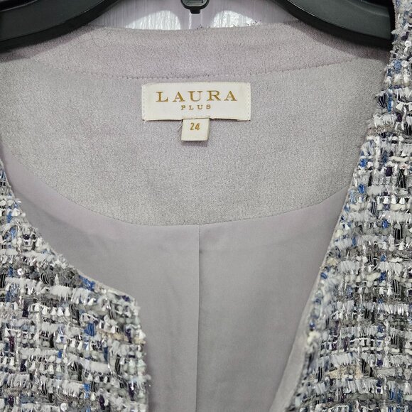 Laura Plus Boucle Blue Silver Jacket - Picture 3 of 7